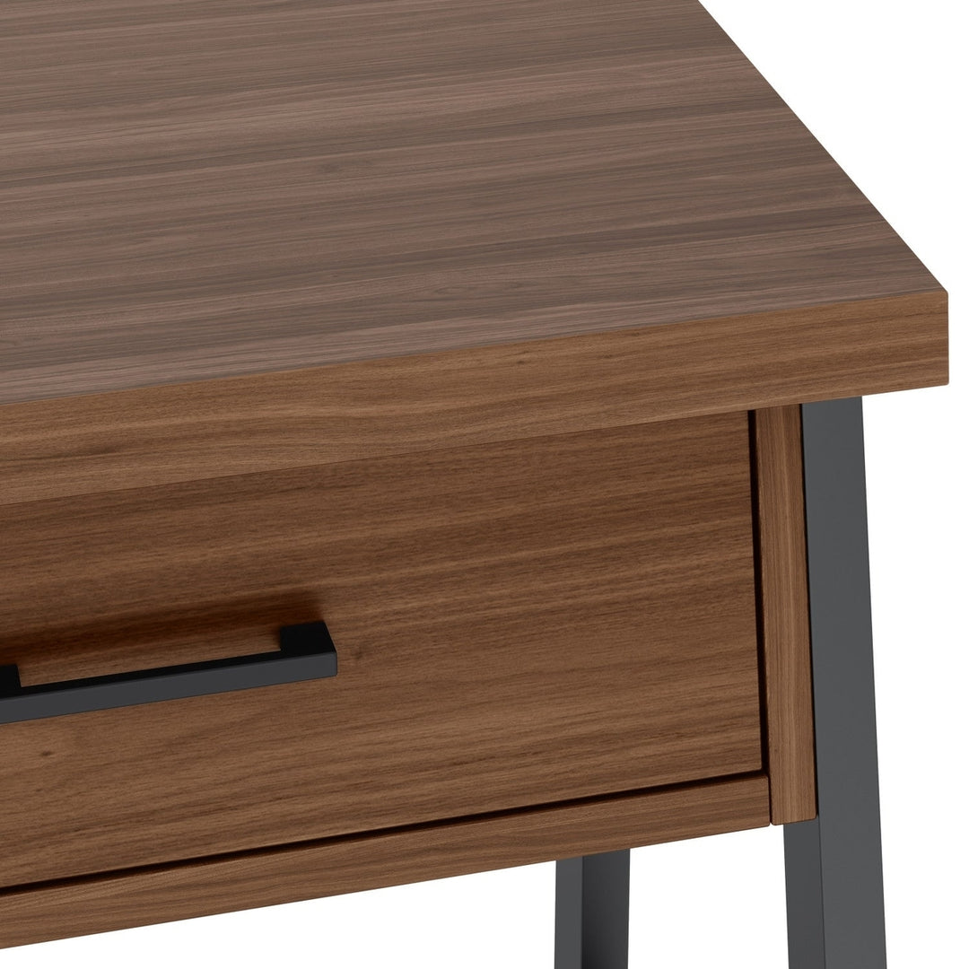 Sawhorse Solid Walnut Veneer and Metal Bedside Table Image 4