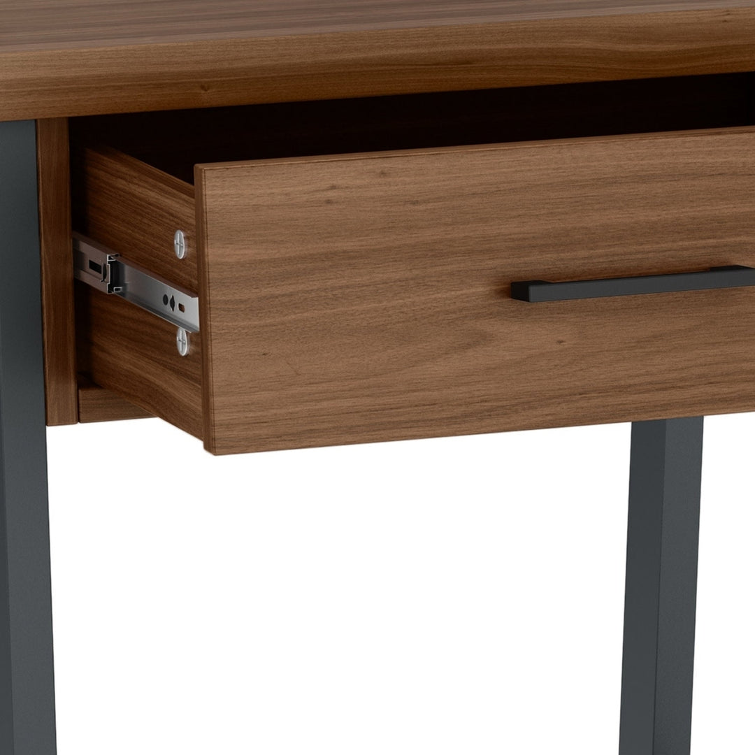 Sawhorse Solid Walnut Veneer and Metal Bedside Table Image 7