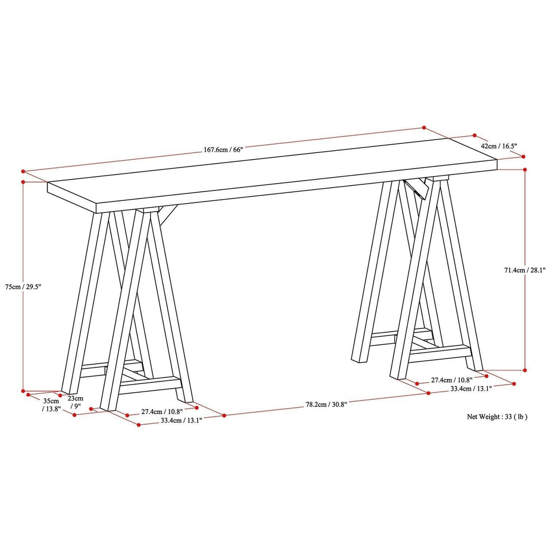 Sawhorse Wide Console Table Image 9