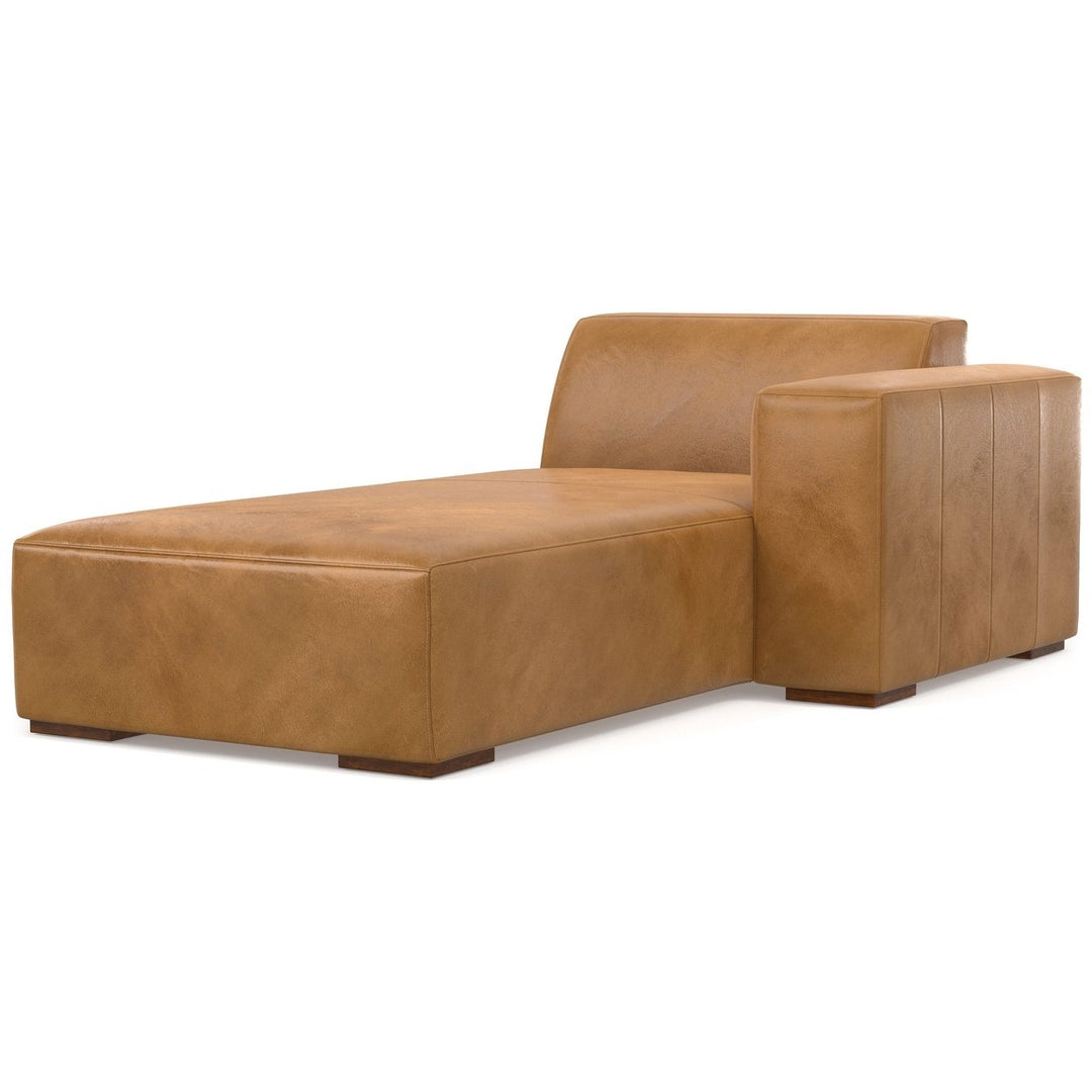 Rex Right Chaise Module in Genuine Leather Image 1
