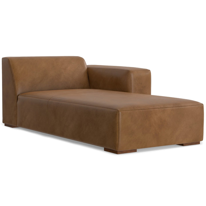 Rex Right Chaise Module in Genuine Leather Image 7