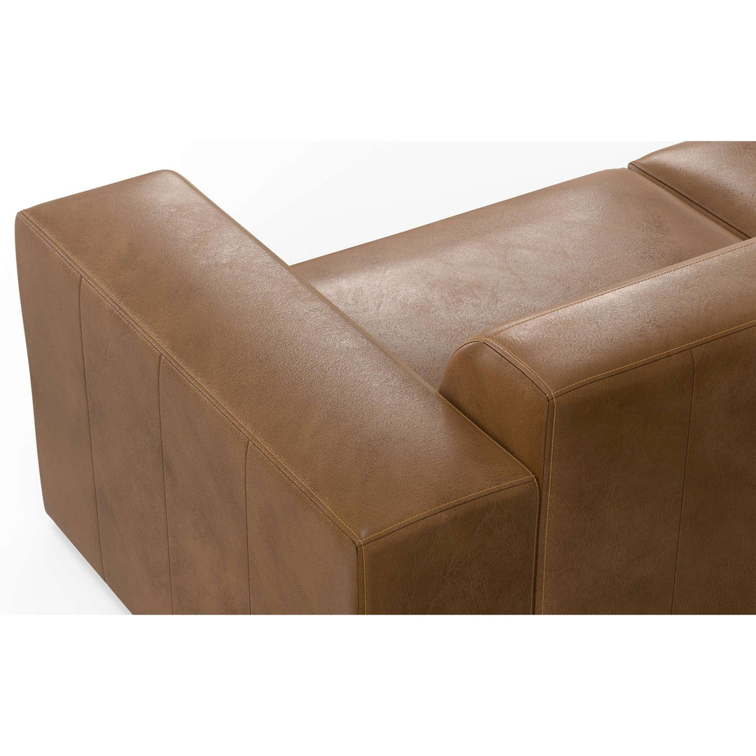 Rex Left Sectional and Ottoman in Genuine Leather Image 7