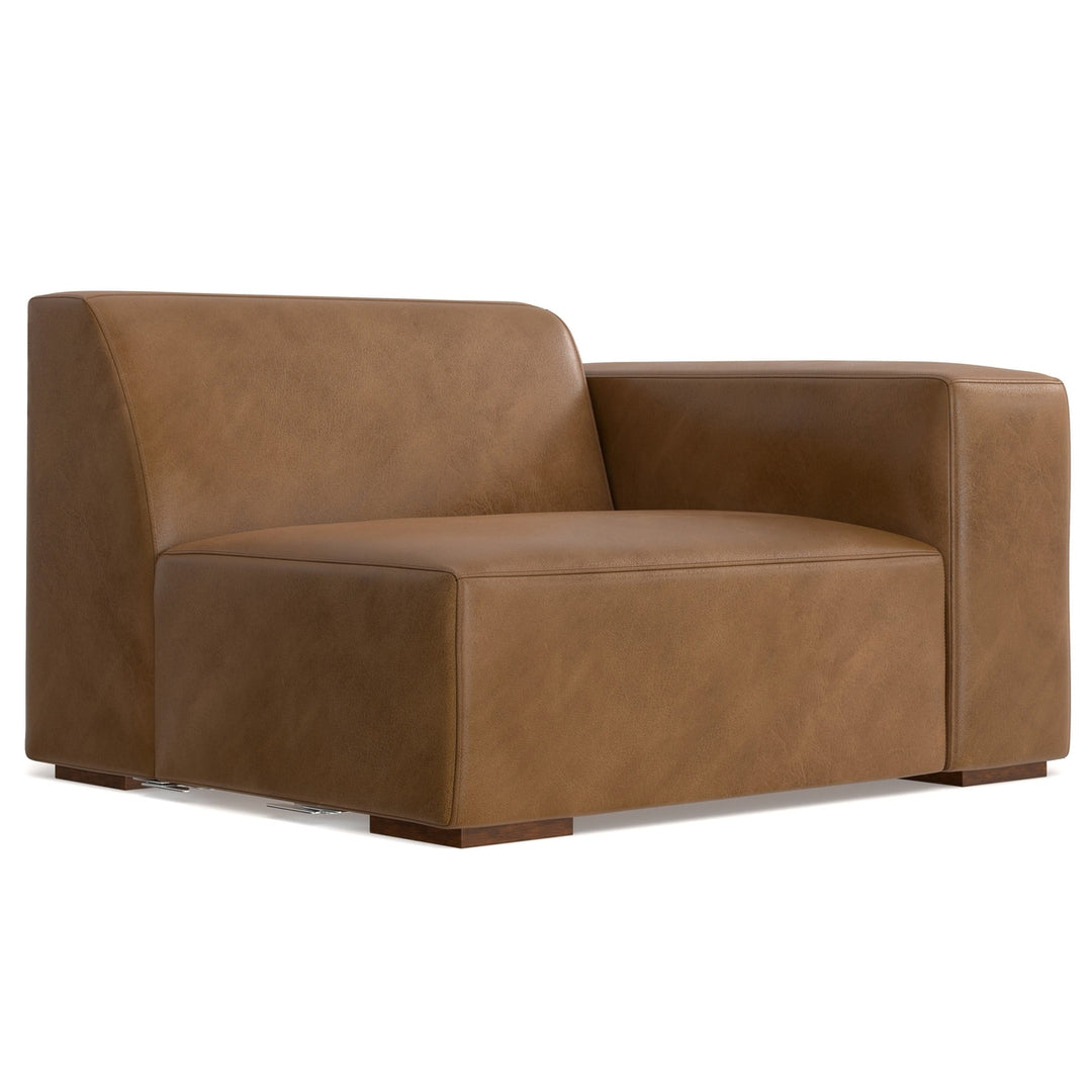 Rex Left Sectional and Ottoman in Genuine Leather Image 9