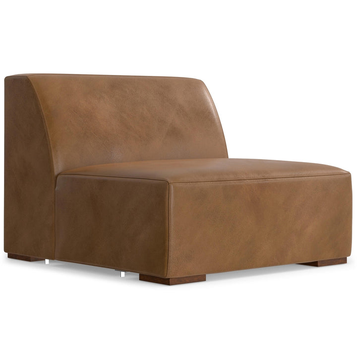 Rex Left Sectional and Ottoman in Genuine Leather Image 11
