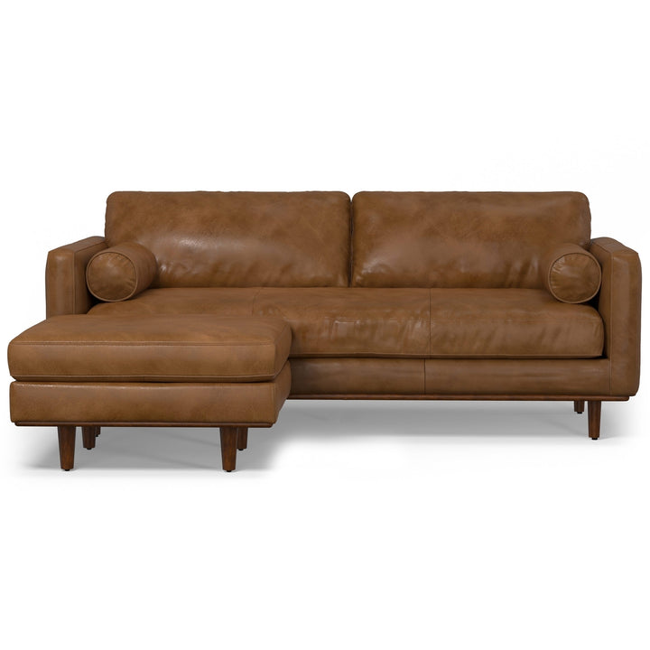 Morrison 89-inch Sofa and Ottoman Set in Genuine Leather Image 10