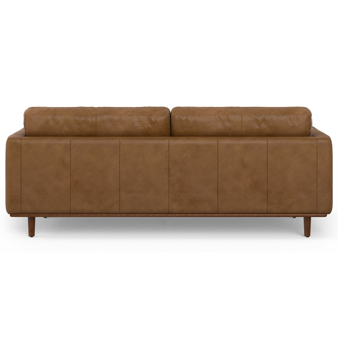 Morrison 89-inch Sofa and Ottoman Set in Genuine Leather Image 11