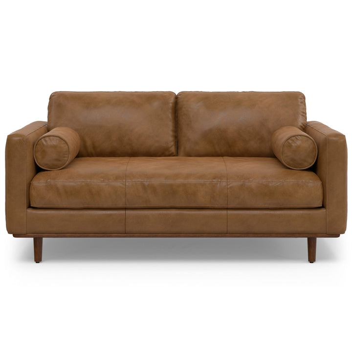 Morrison 72-inch Sofa and Ottoman Set in Genuine Leather Image 8
