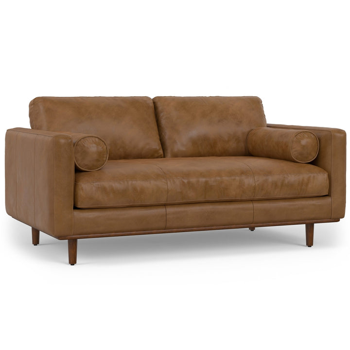 Morrison 72-inch Sofa and Ottoman Set in Genuine Leather Image 10