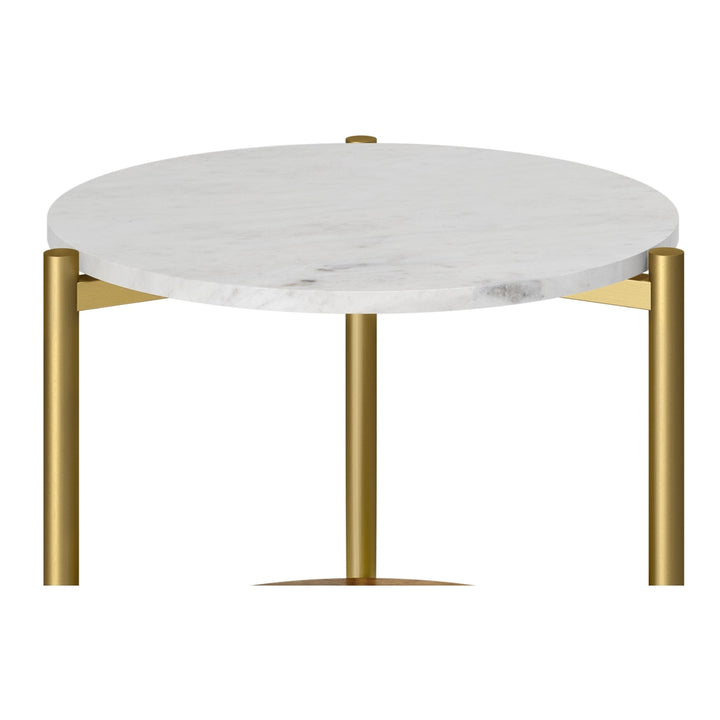 Wagner Round Marble and Wood Side Table Image 4