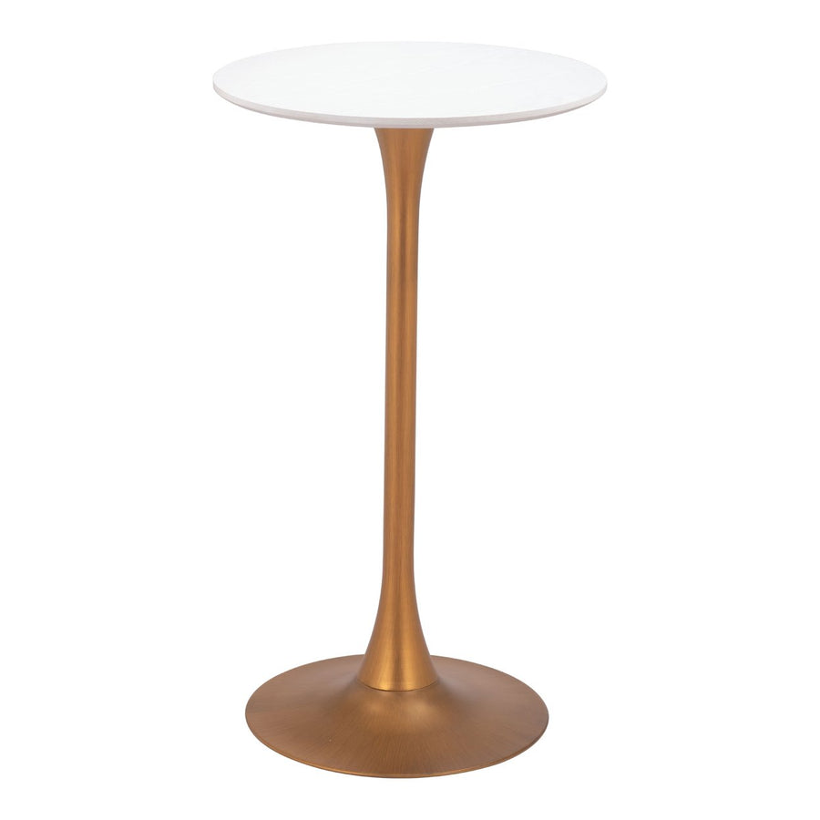 Auray Bar Table White and Gold Image 1