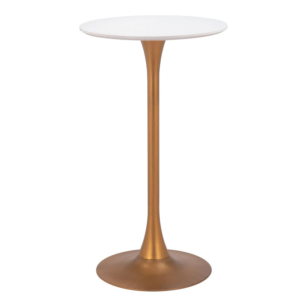 Auray Bar Table White and Gold Image 2