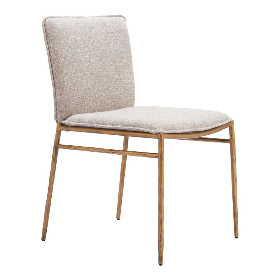 Nordvest Dining Chair Beige and Gold Image 1