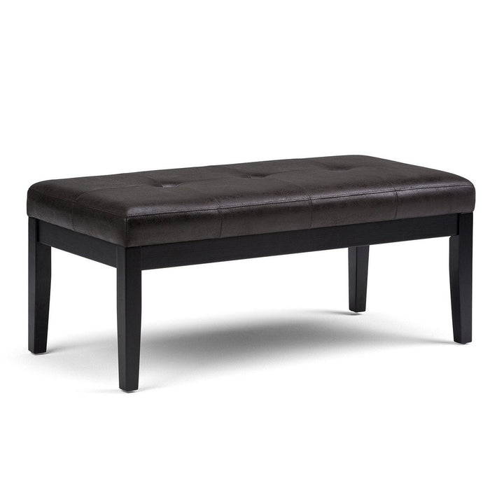 Lacey Ottoman Bench in Distressed Vegan Leather Image 1