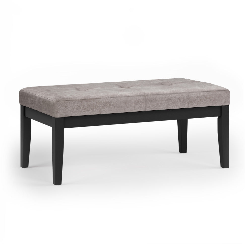 Lacey Ottoman Bench in Distressed Vegan Leather Image 4