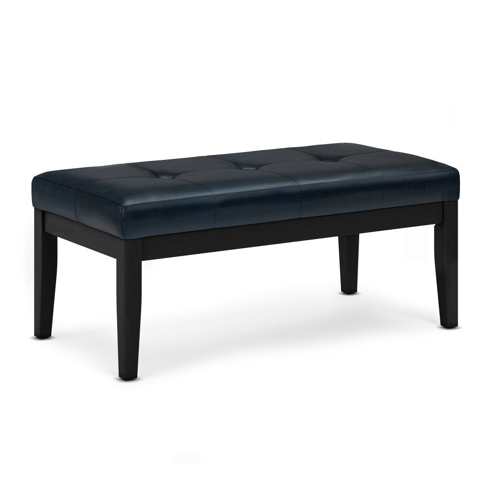 Lacey Ottoman Bench in Distressed Vegan Leather Image 5