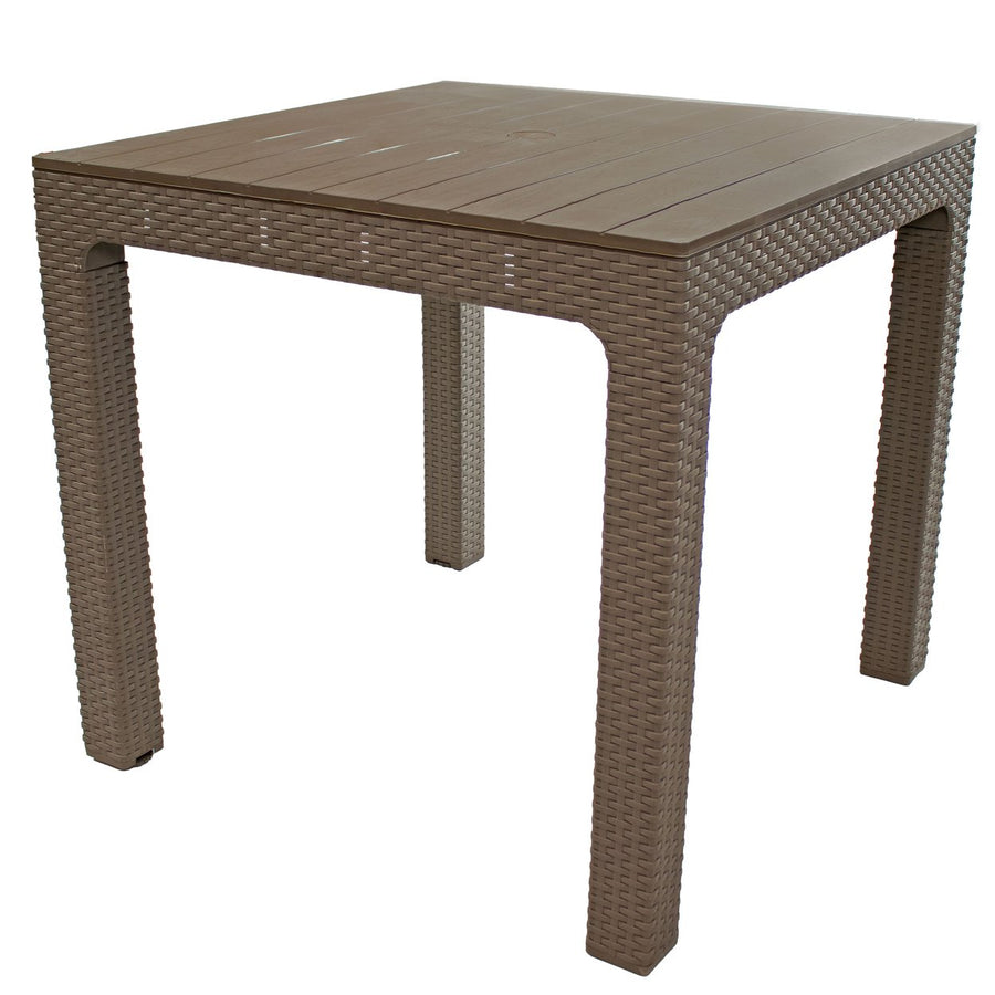 Sunnydaze Square Polypropylene Outdoor Dining Table - Champagne - 29.5 in Image 1