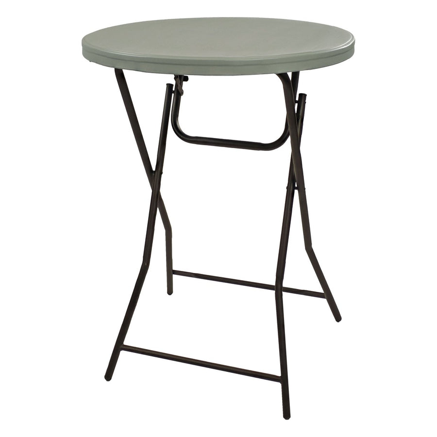 Sunnydaze Folding Round Patio Bar-Height Table - 31.75 in - Gray Image 1