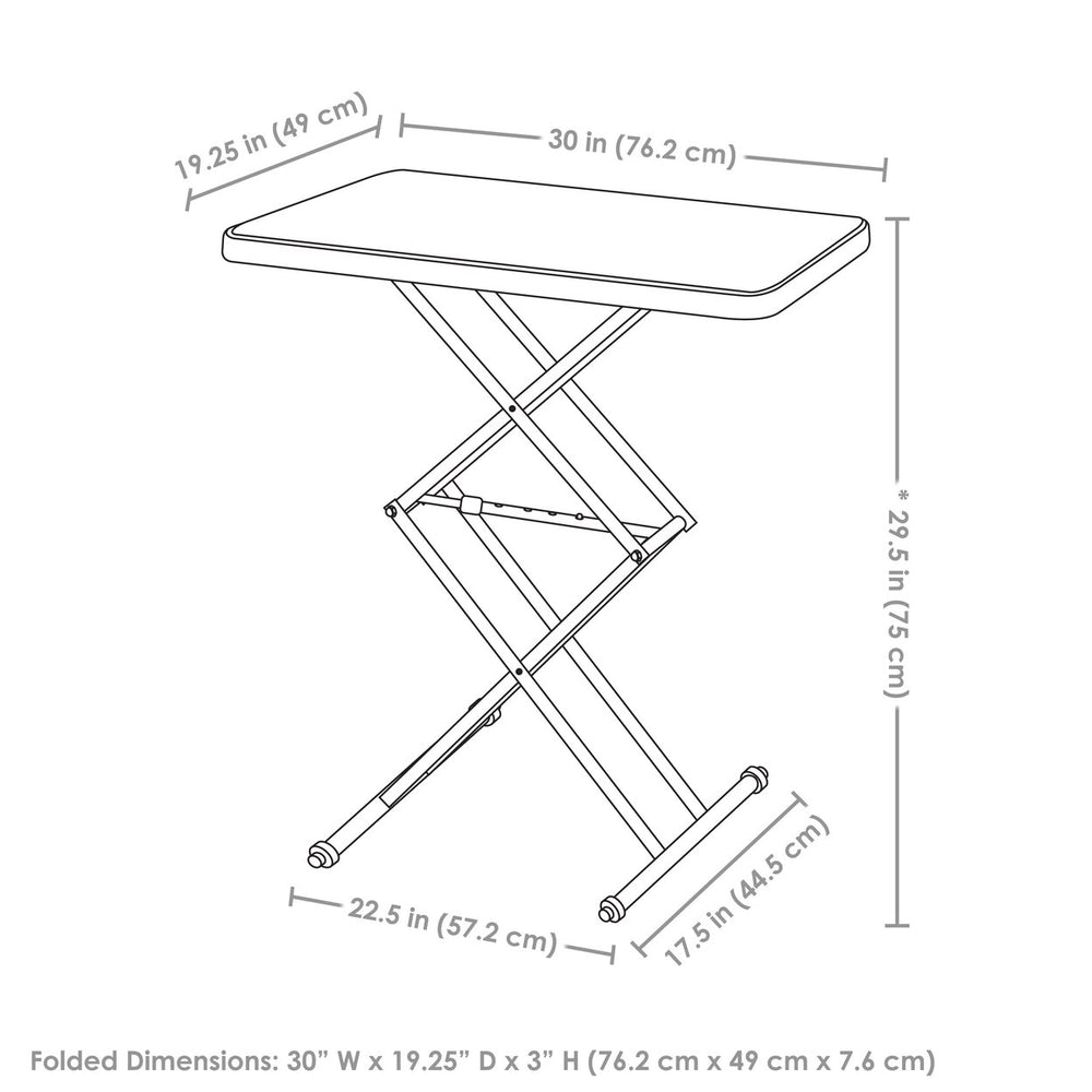 Sunnydaze Rectangular Plastic Top Adjustable Leg Patio Table - Gray Image 2