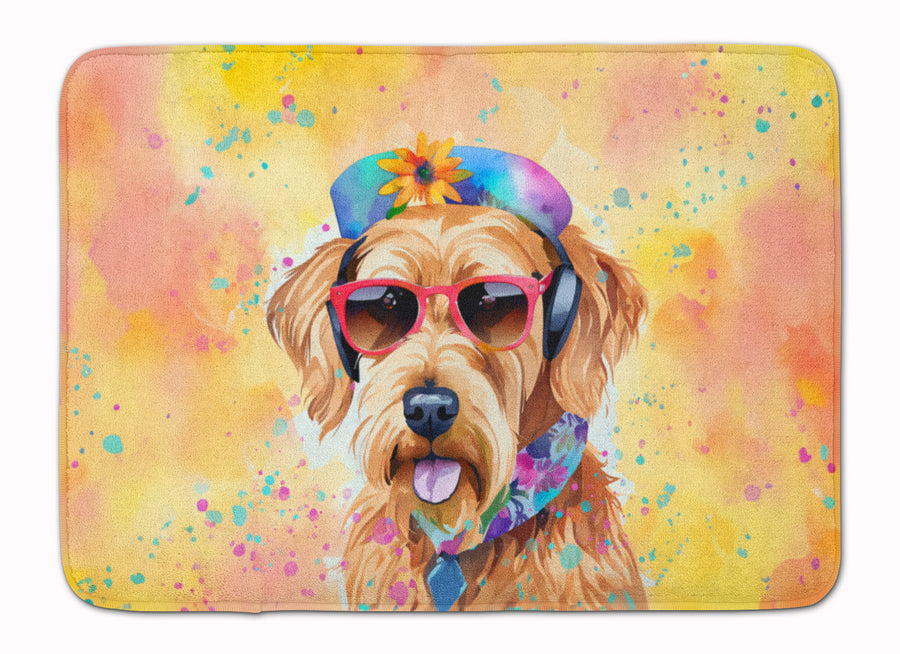 Airedale Terrier Hippie Dawg Memory Foam Kitchen Mat Image 1