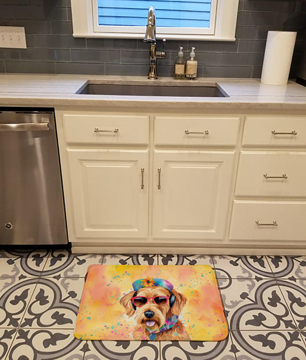 Airedale Terrier Hippie Dawg Memory Foam Kitchen Mat Image 2
