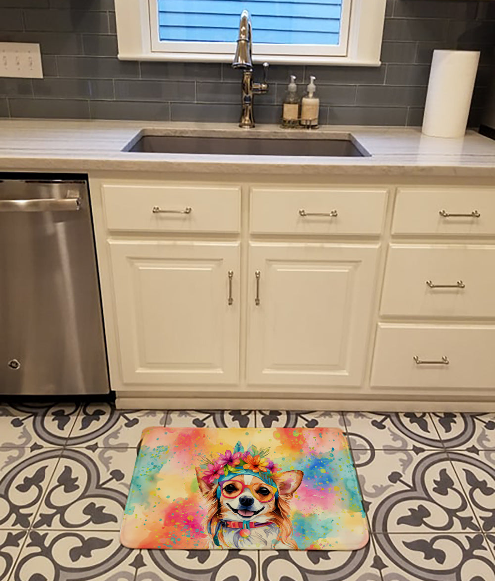 Chihuahua Hippie Dawg Memory Foam Kitchen Mat Image 2