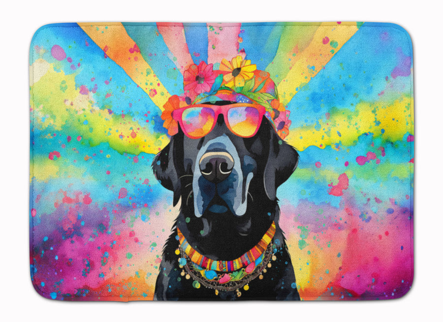 Black Labrador Hippie Dawg Memory Foam Kitchen Mat Image 1