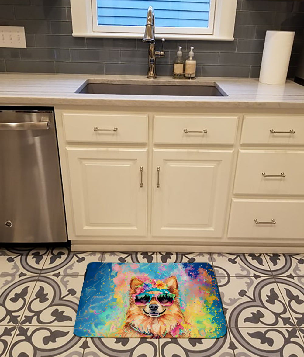 Pomeranian Hippie Dawg Memory Foam Kitchen Mat Image 2