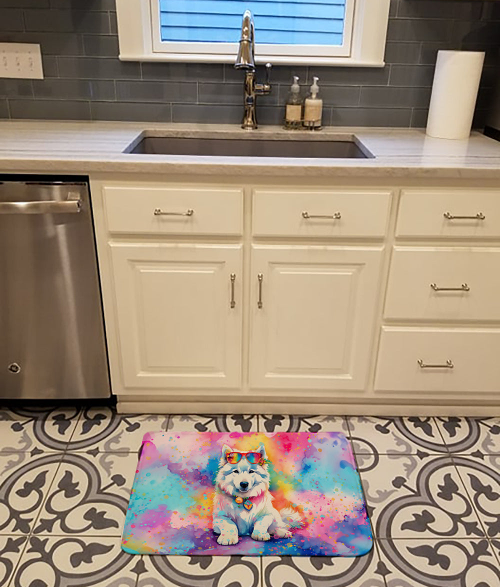 Samoyed Hippie Dawg Memory Foam Kitchen Mat Image 2