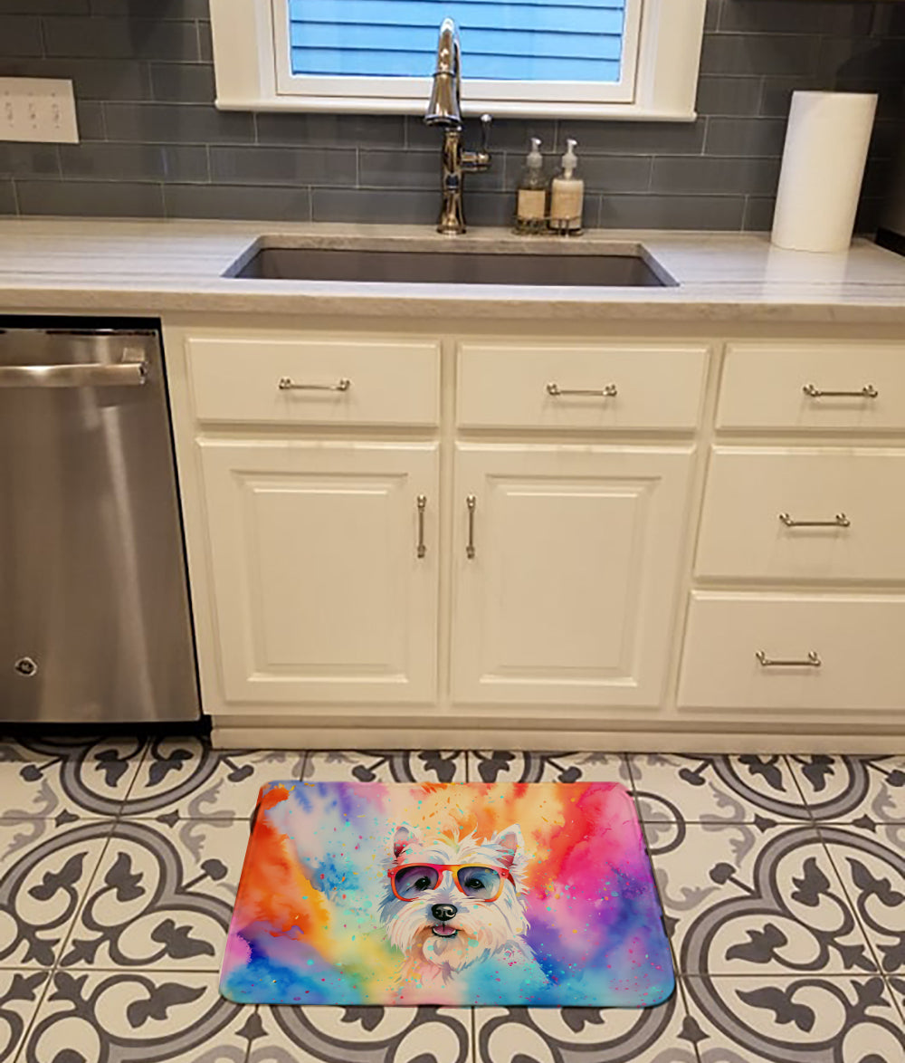 Westie Hippie Dawg Memory Foam Kitchen Mat Image 2