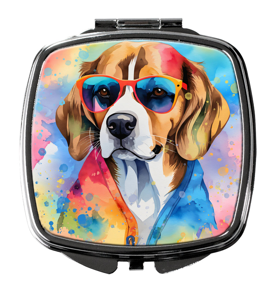 Beagle Hippie Dawg Compact Mirror Image 1