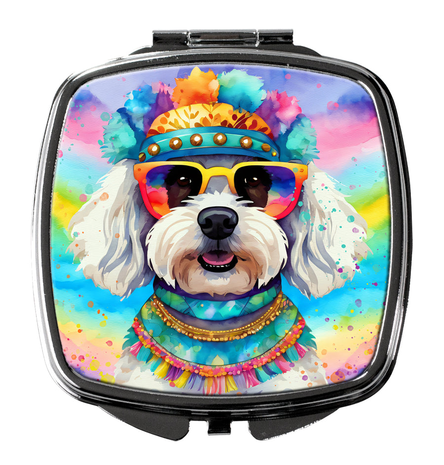Bichon Frise Hippie Dawg Compact Mirror Image 1