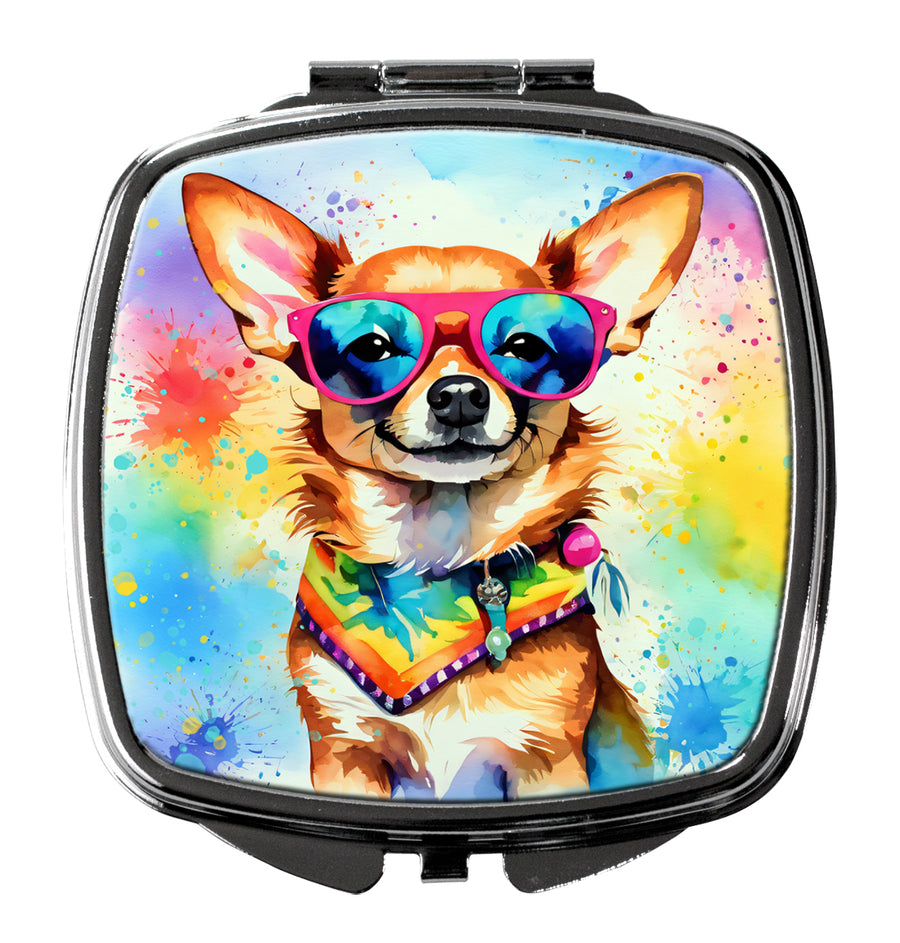 Chihuahua Hippie Dawg Compact Mirror Image 1