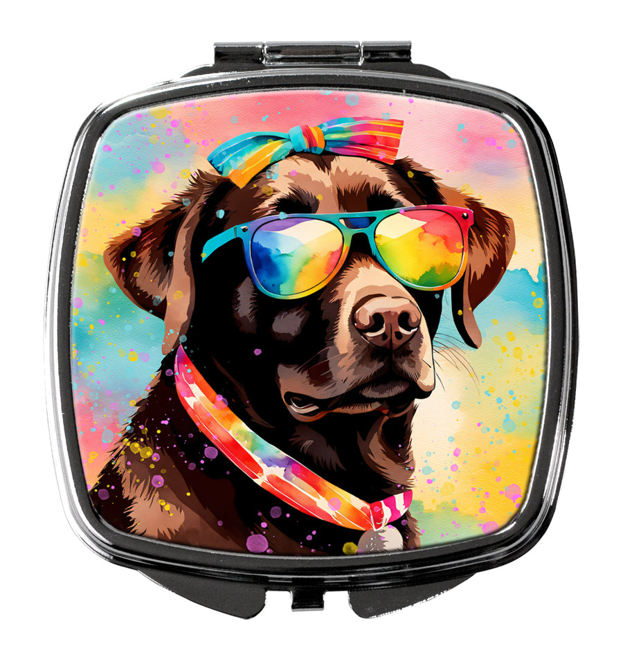 Chocolate Labrador Hippie Dawg Compact Mirror Image 1