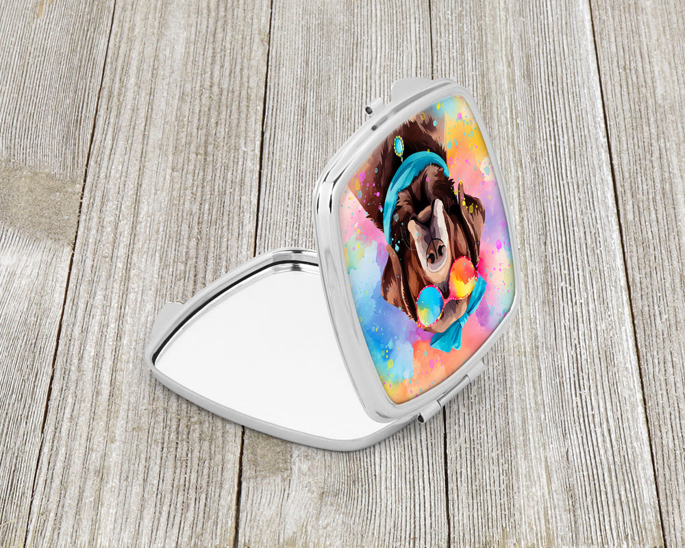Chocolate Labrador Hippie Dawg Compact Mirror Image 2