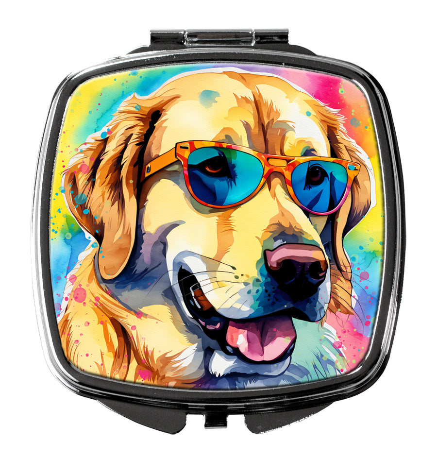 Yellow Labrador Hippie Dawg Compact Mirror Image 1