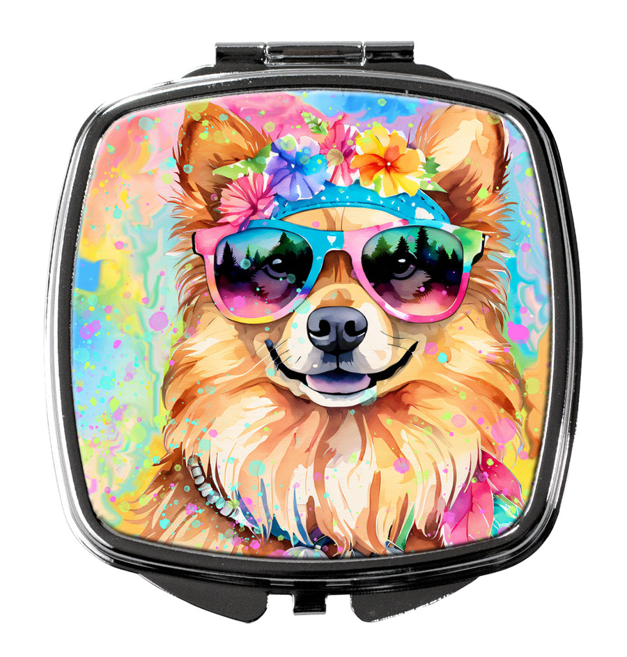 Pomeranian Hippie Dawg Compact Mirror Image 1
