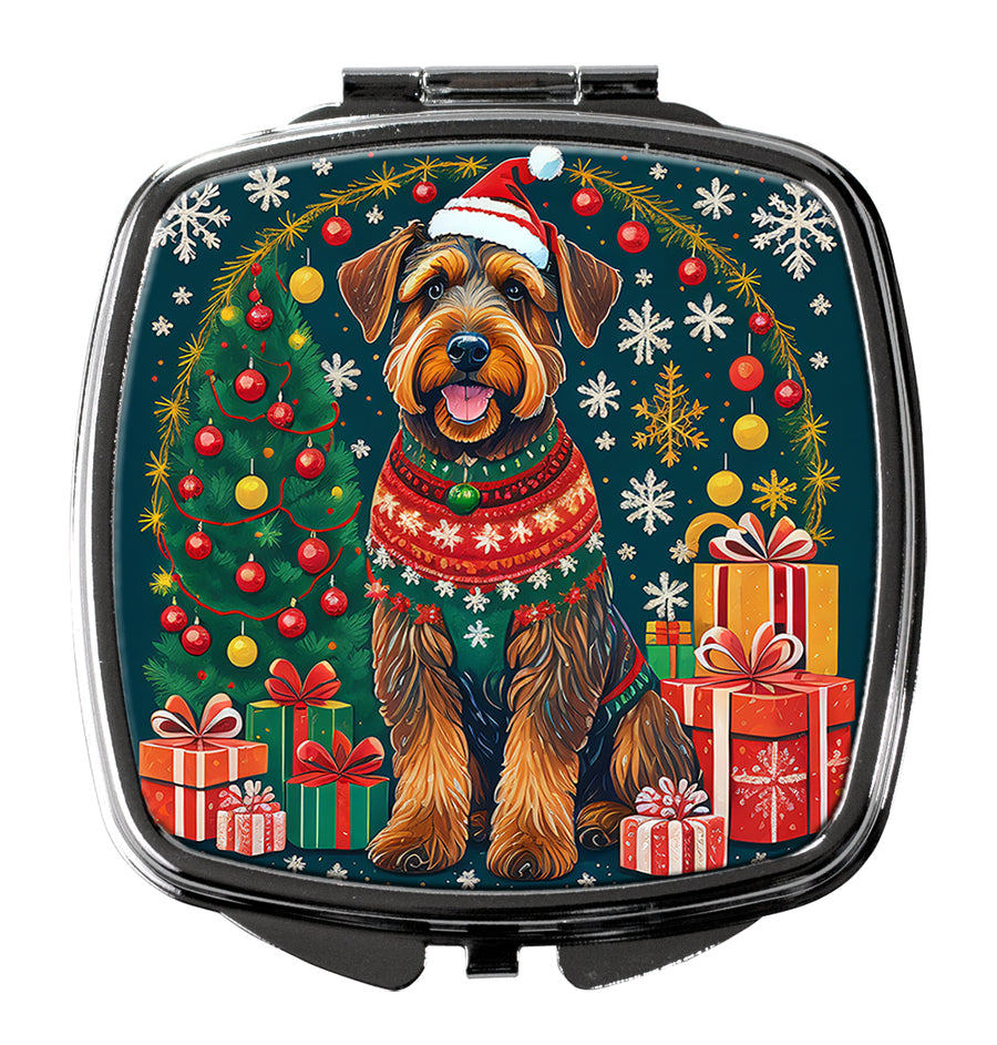 Airedale Terrier Christmas Compact Mirror Image 1