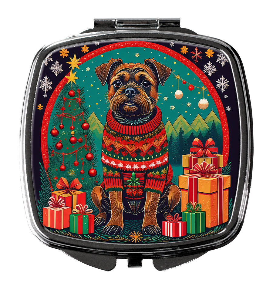 Border Terrier Christmas Compact Mirror Image 1