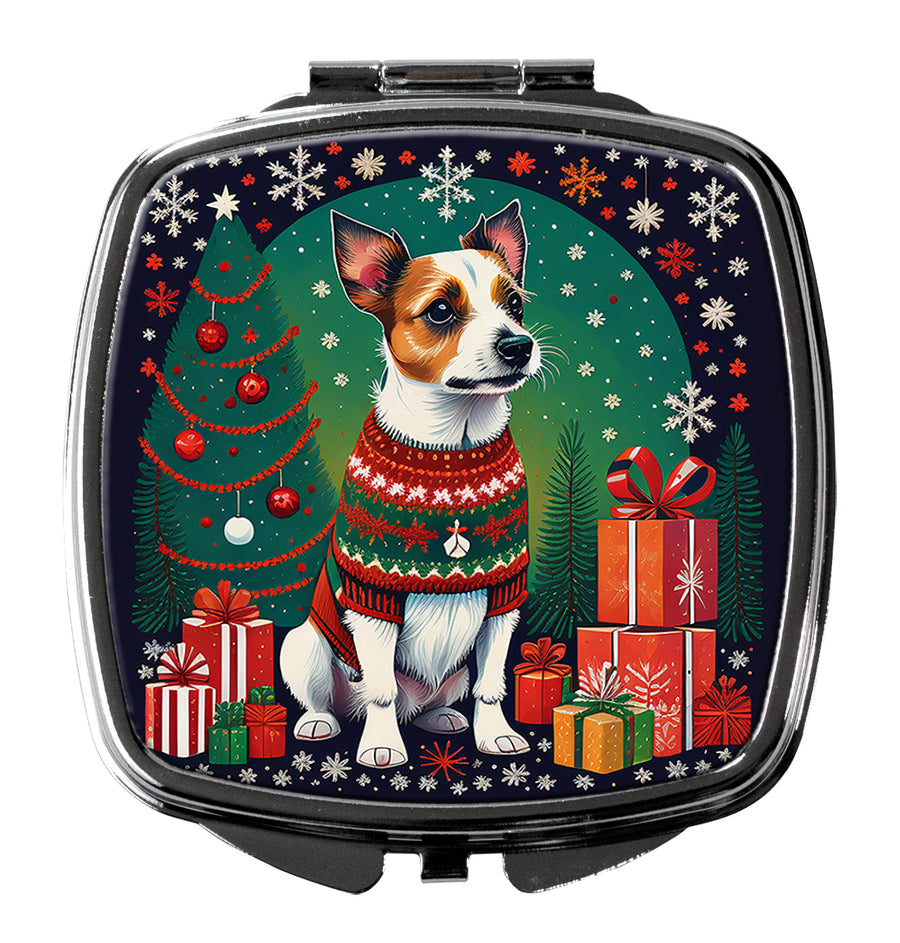 Jack Russell Terrier Christmas Compact Mirror Image 1