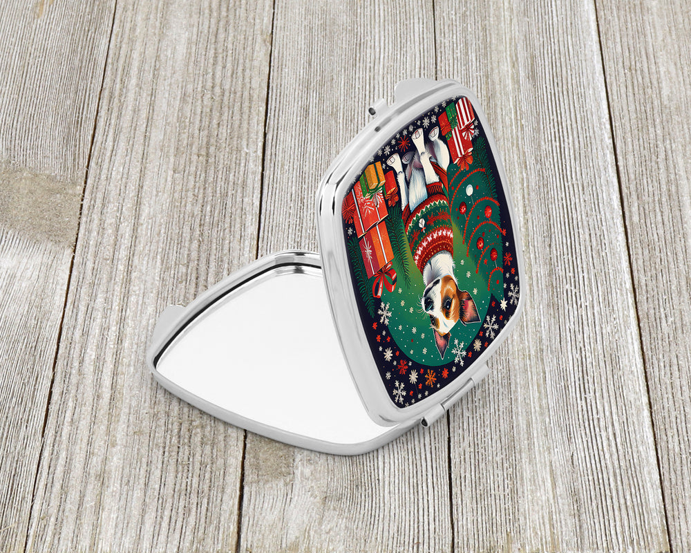 Jack Russell Terrier Christmas Compact Mirror Image 2