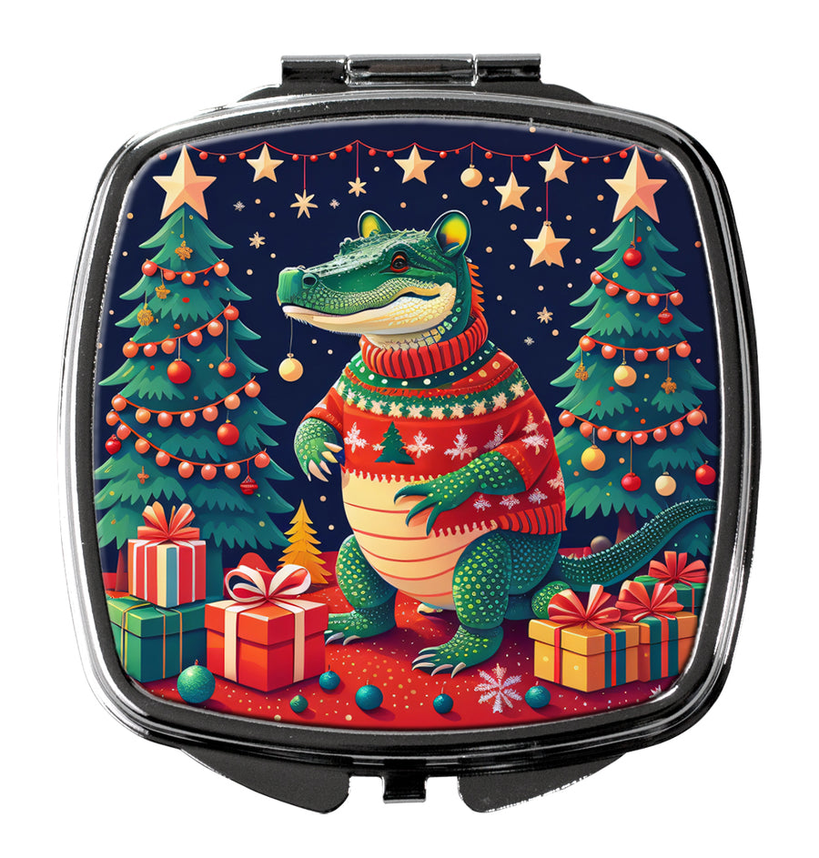 Alligator Christmas Compact Mirror Image 1