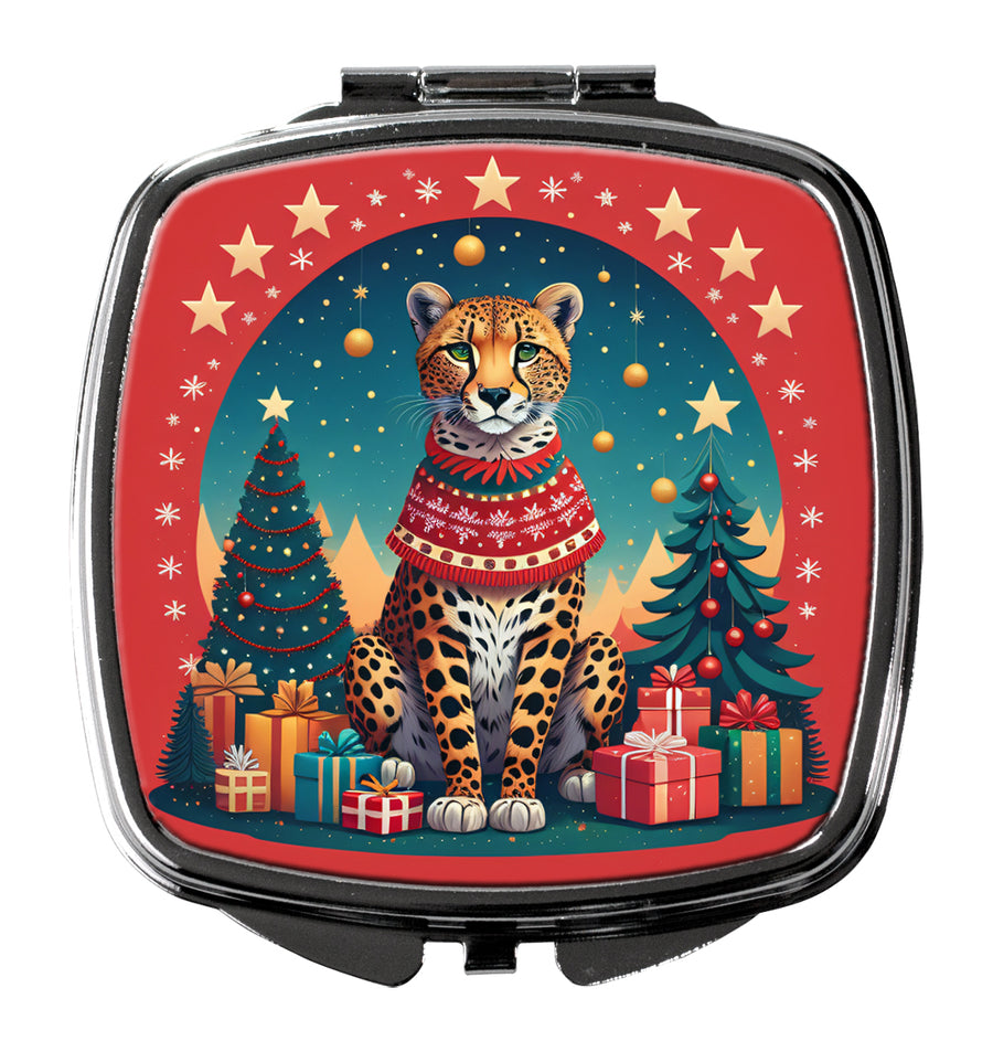 Cheetah Christmas Compact Mirror Image 1