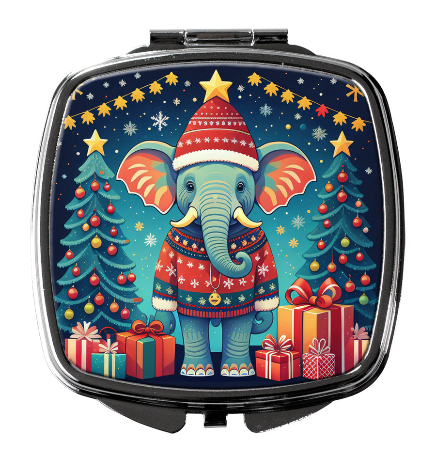Elephant Christmas Compact Mirror Image 1