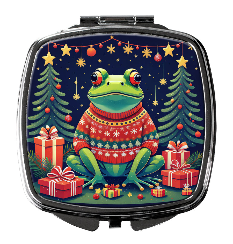 Frog Christmas Compact Mirror Image 1