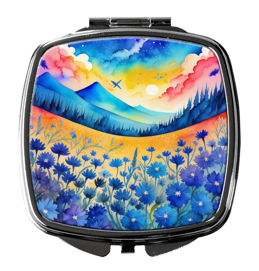 Colorful Blue Cornflowers Compact Mirror Image 1