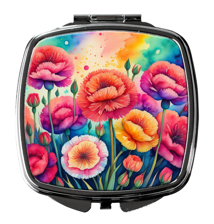Colorful Carnations Compact Mirror Image 1