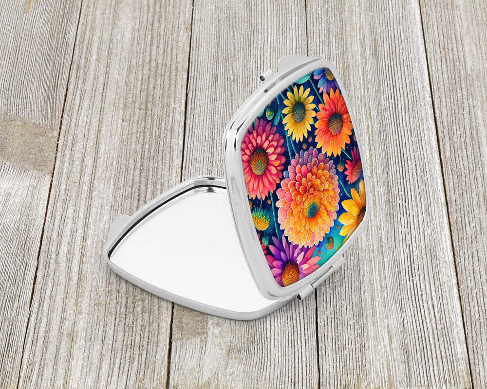 Colorful Chrysanthemums Compact Mirror Image 2