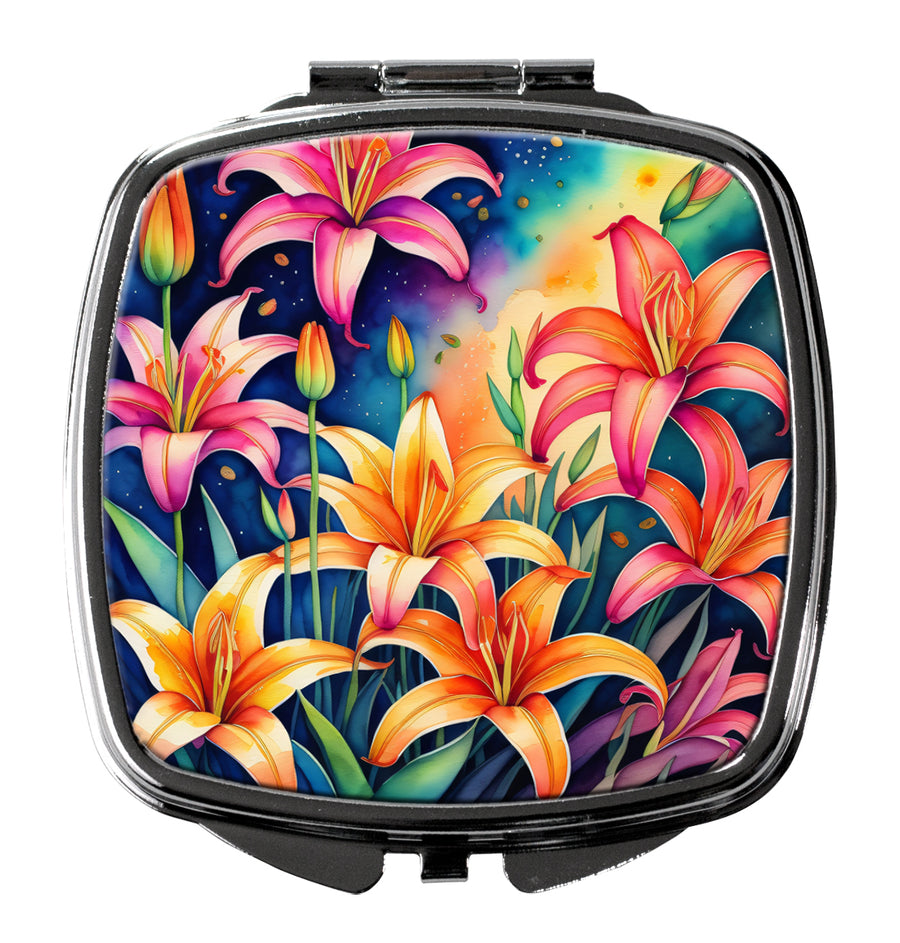 Colorful Lilies Compact Mirror Image 1