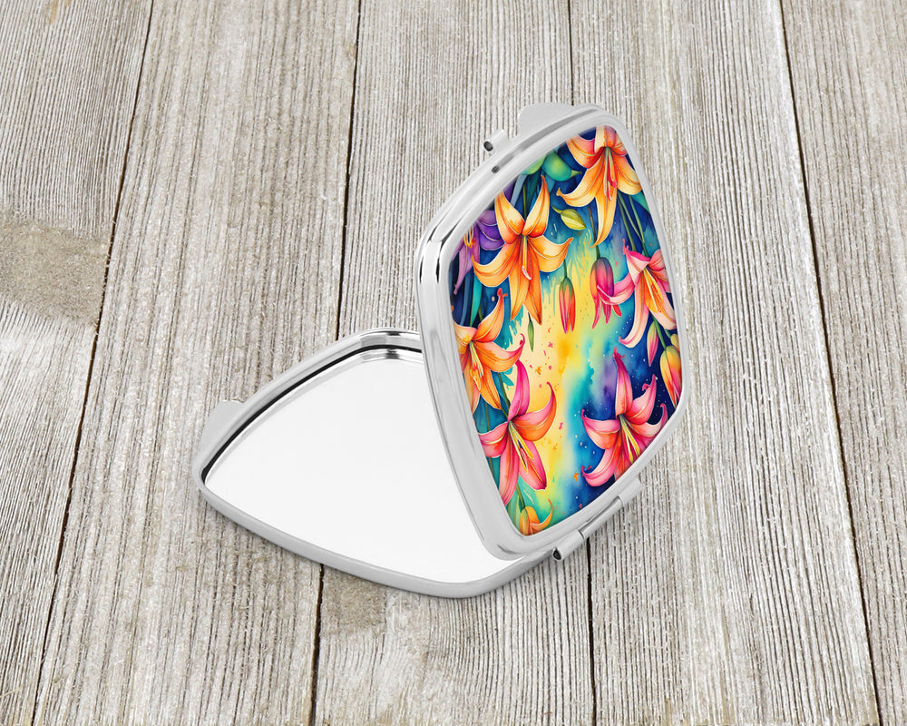 Colorful Lilies Compact Mirror Image 2