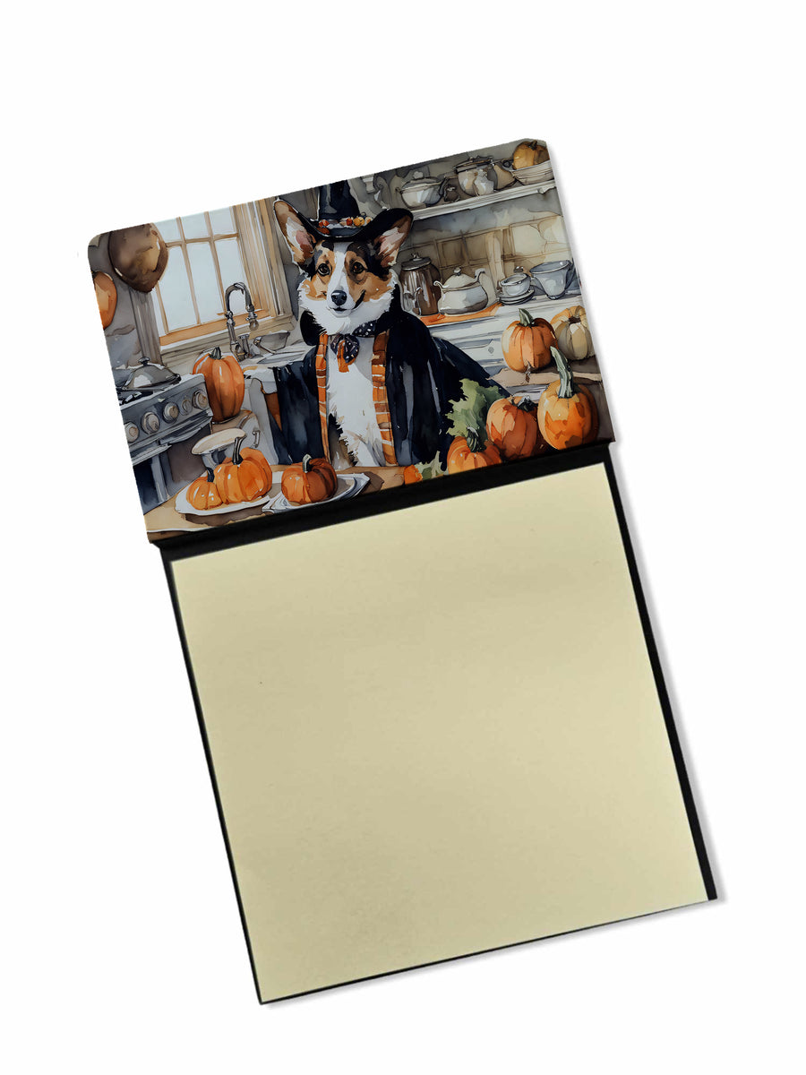 Corgi Fall Kitchen Pumpkins Sticky Note Holder Image 1